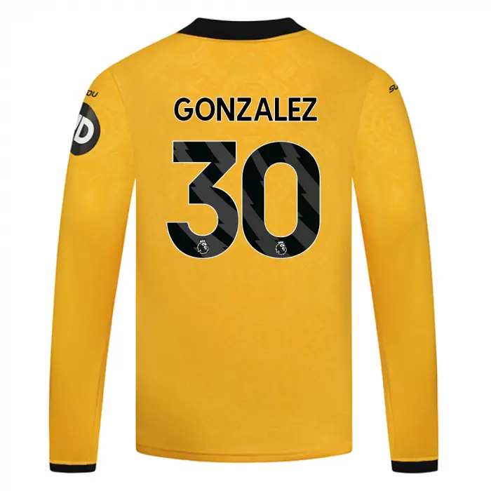 Wolverhampton Wanderers Store | Shop Official 2025-26 Wolves Home Shirt – LS – Junior GONZALEZ 30 Wolves Gear